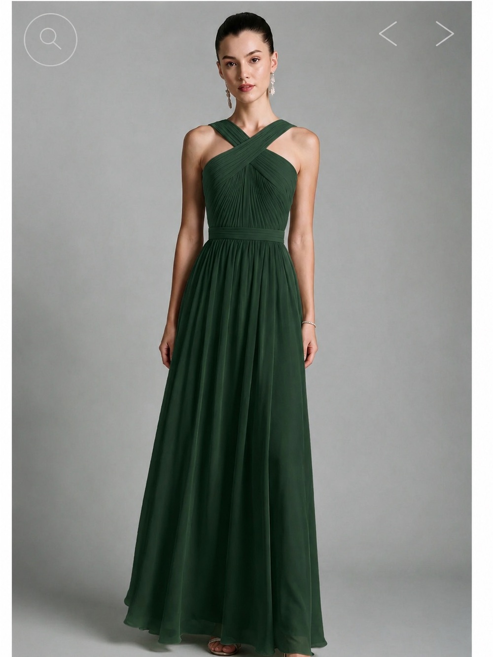 NWT KF Bridal Hunter Green Chiffon Maxi Dress 2